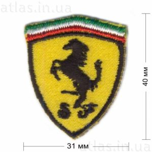 ferrari нашивка желтая 31х40 мм