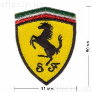 ferrari нашивка желтая 41х50 мм